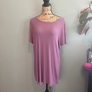 24/7 Maurices Womens Casual Summer Minimalist T-Shirt Dress Mauve Pink Size 0